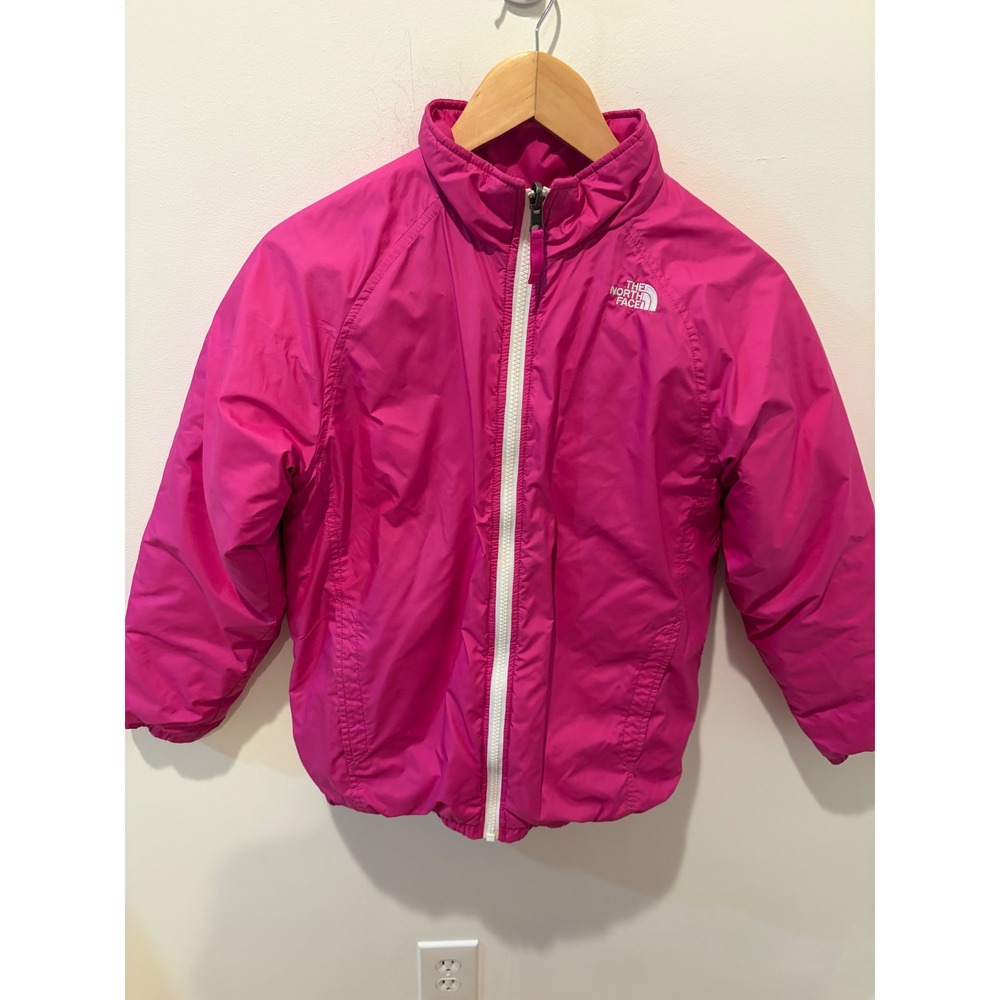 The North Face Girls Pink Insulated Puffer Jacket Full Zip Size L 14/16